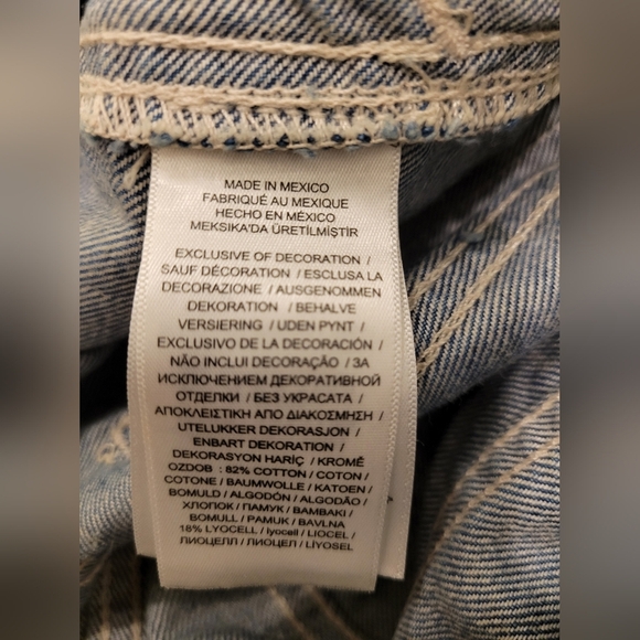 NWT Lauren Ralph Lauren Highrise Wideleg Blue Baggie Jeans Rope Drawstring Sz 6 - Picture 13 of 13